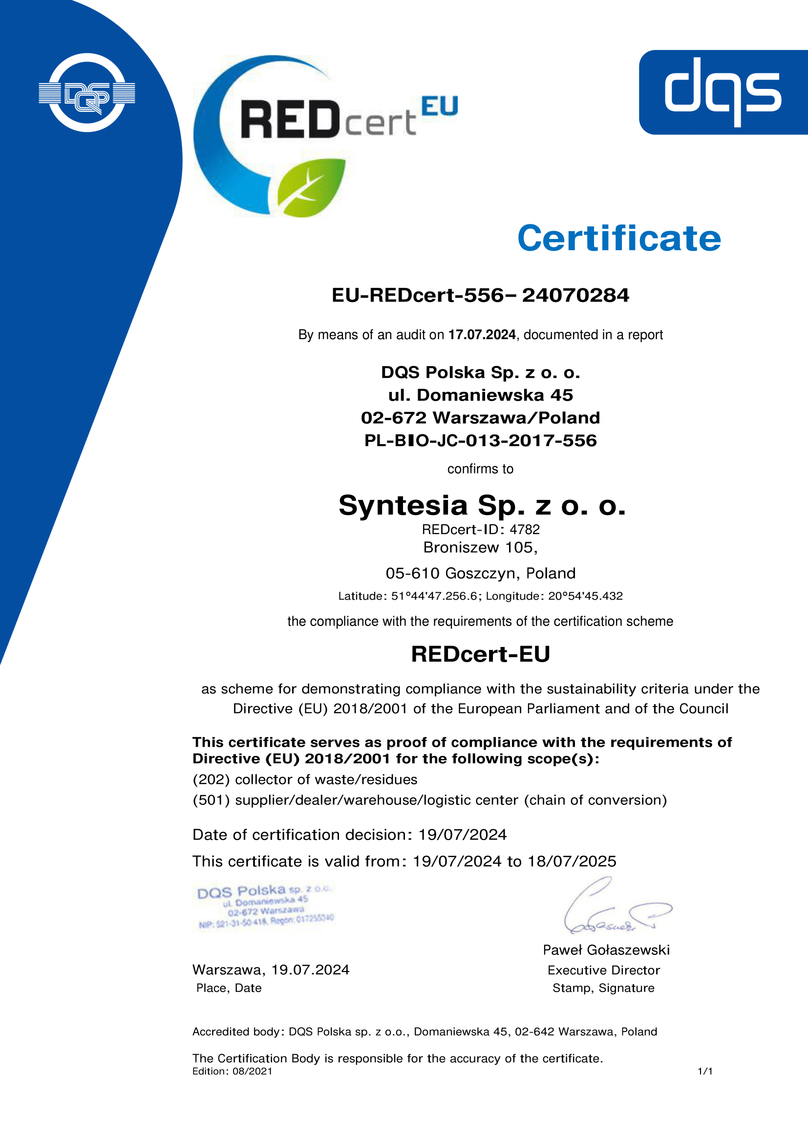Certificate Preview: REDcert EU Certificate (19.07.2024)